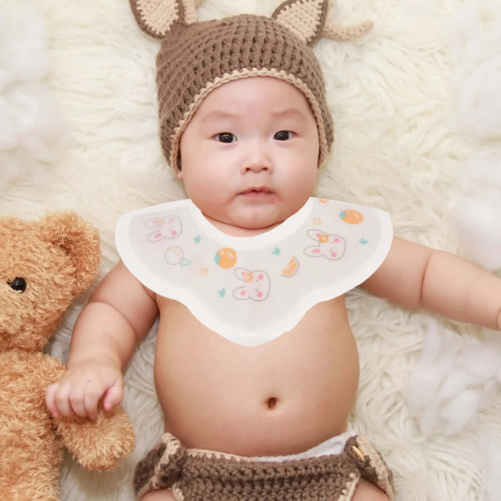 

10 шт. одноразовые детские нагрудники с очаровательным узором в индивидуальной упаковке для кормления малышей, легкая портативная отрыжка