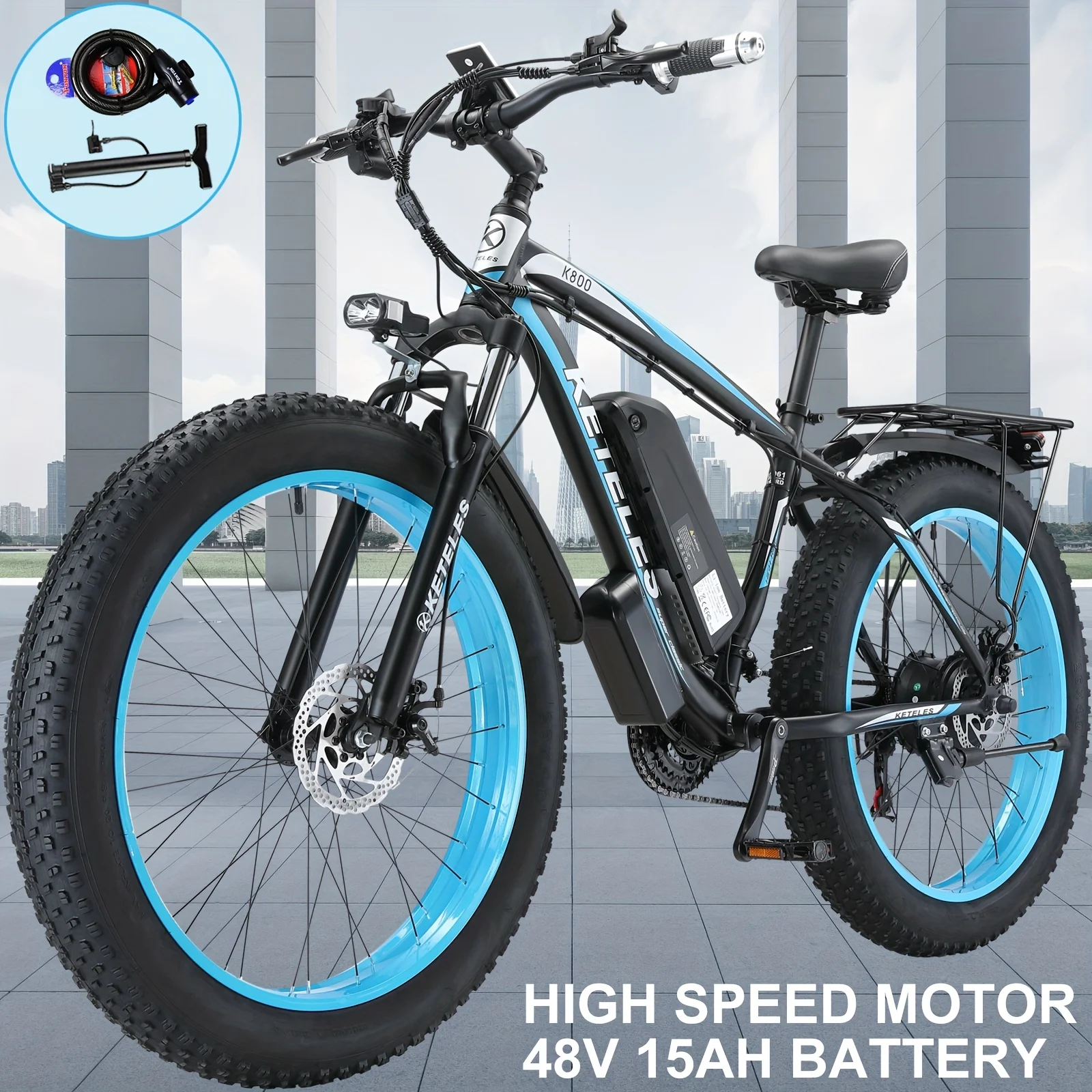 

Electric Bike for Adults, 720W 85NM Torque Motors for Front And Rear Wheels 26 Inch Fat Tire Mountain Ebike, 48V 13AH Ba