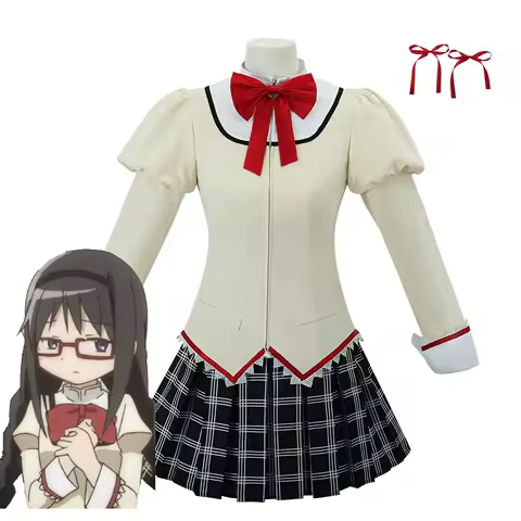 Anime Puella Magi Madoka Magica Miki Sayaka Cosplay Costume JK School Uniform Halloween Schoolgirls' Skirt Suit Outfits