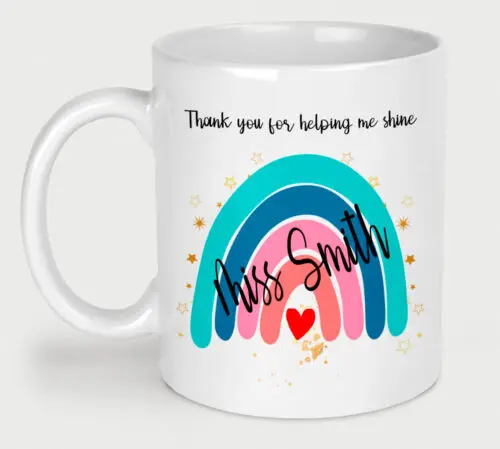 Personalised Teacher Mug End Of Term Gift Thank You For Helping Me Shine Cup