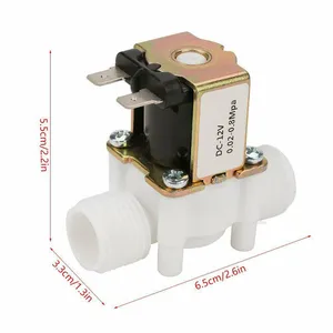 Solenoid valf Elektrik, Normalde Kapalı, plastikten yapılmış, AC 220V, DC 12V/ 24V, 1/2 Valf regülatörü için en iyi 5 satış, basınç no. 1