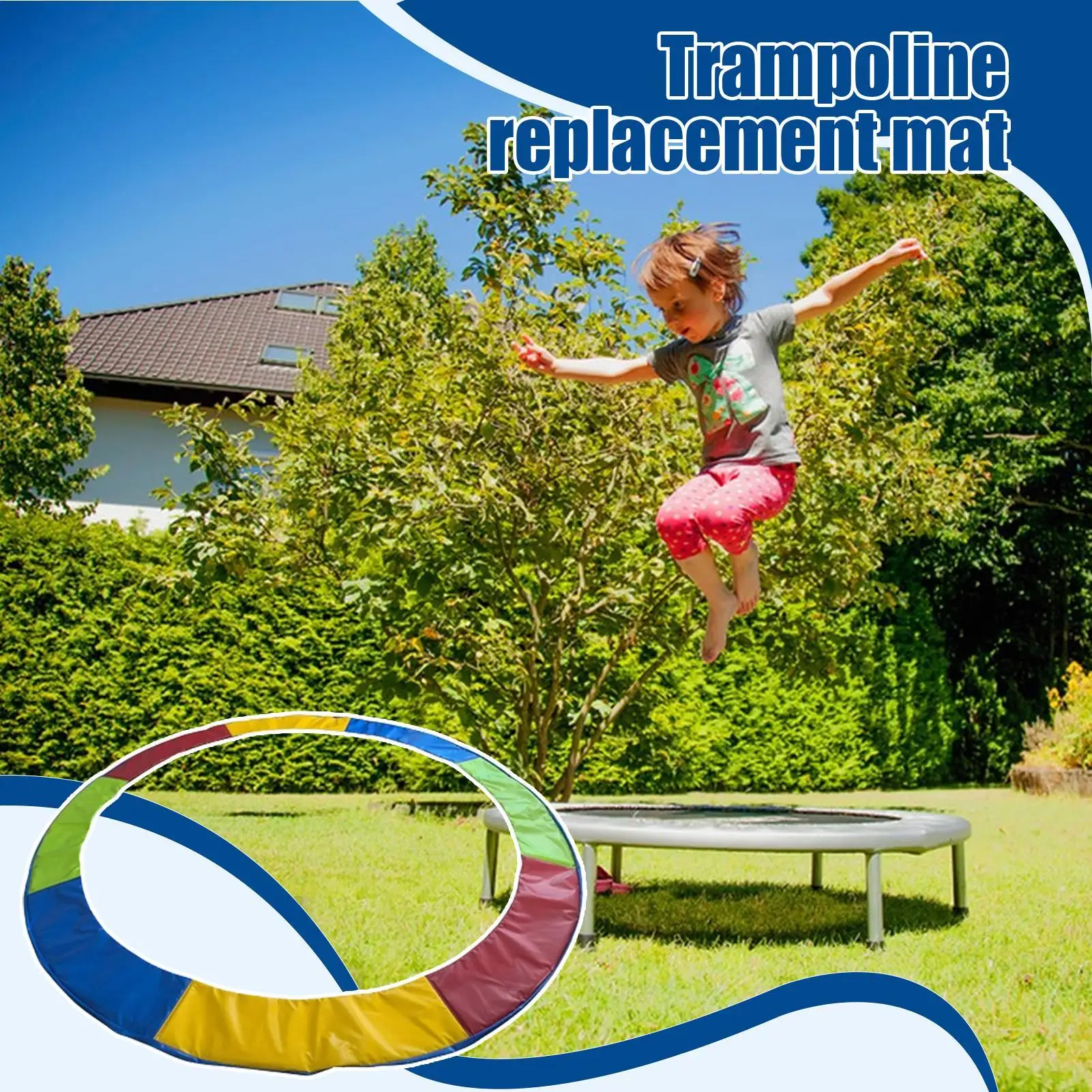 Trampoline Safety Pad Trampoline Safety Padding Round Dust-Proof Pad Waterproof Protector For Gym Extend The Lifespan Backyard