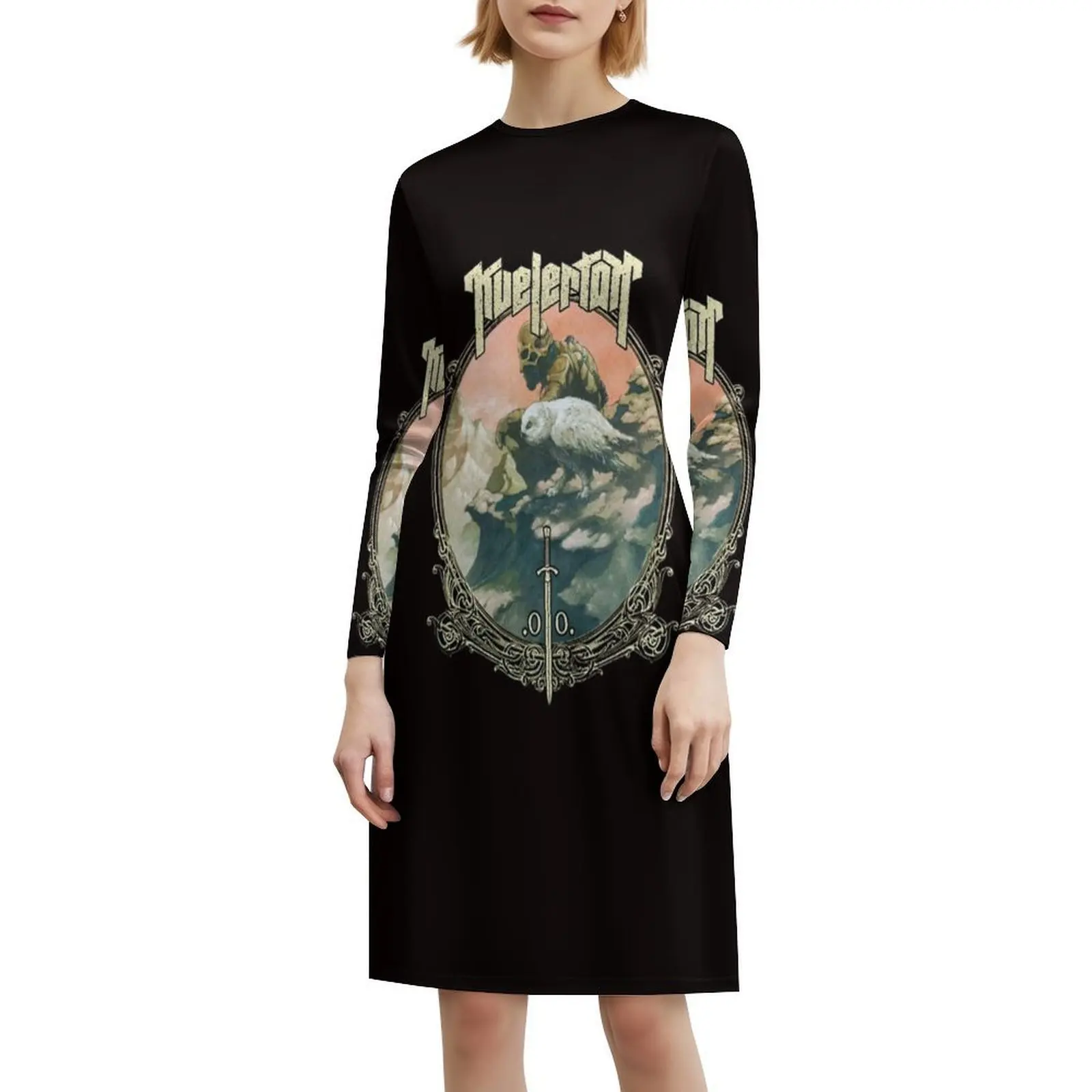 فستان قصير كلاسيكي من Music Kvelertak 2 على طراز Preppy للنساء على شكل حرف a فضفاض مناسب فستان يوم غير رسمي للمغني الأمريكي وموسيقى البوب