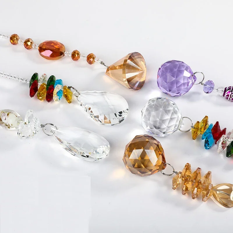 

Camal 6pcs 30mm Crystal Window Hanging Suncatcher Ornament Rainbow Maker Crystal Prism Pendant Home Garden Decor Car Charm Gift