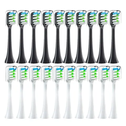 SOOCAS X3/X3U/X5 소닉 전동 칫솔 듀폰 소프트 적합한 진공 브리스톨 노즐 용 10PCS 교체 브러시 헤드