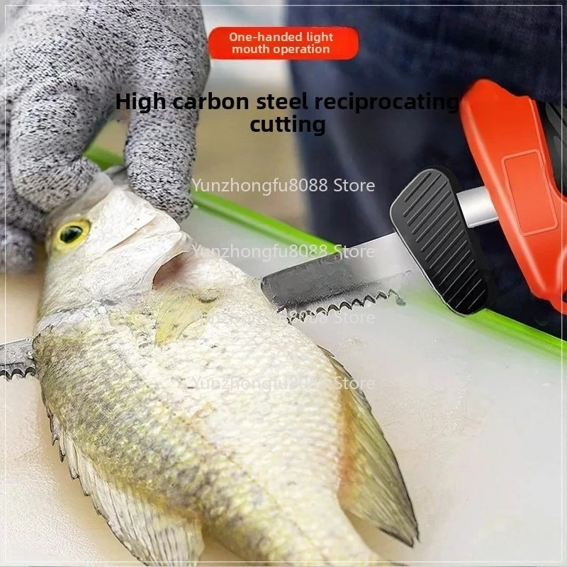 سكين تقطيع كهربائي داخلي خارجي قابل لإعادة الشحن، بطارية ليثيوم للمطبخ، عظم قطع من الفولاذ الكربوني العالي