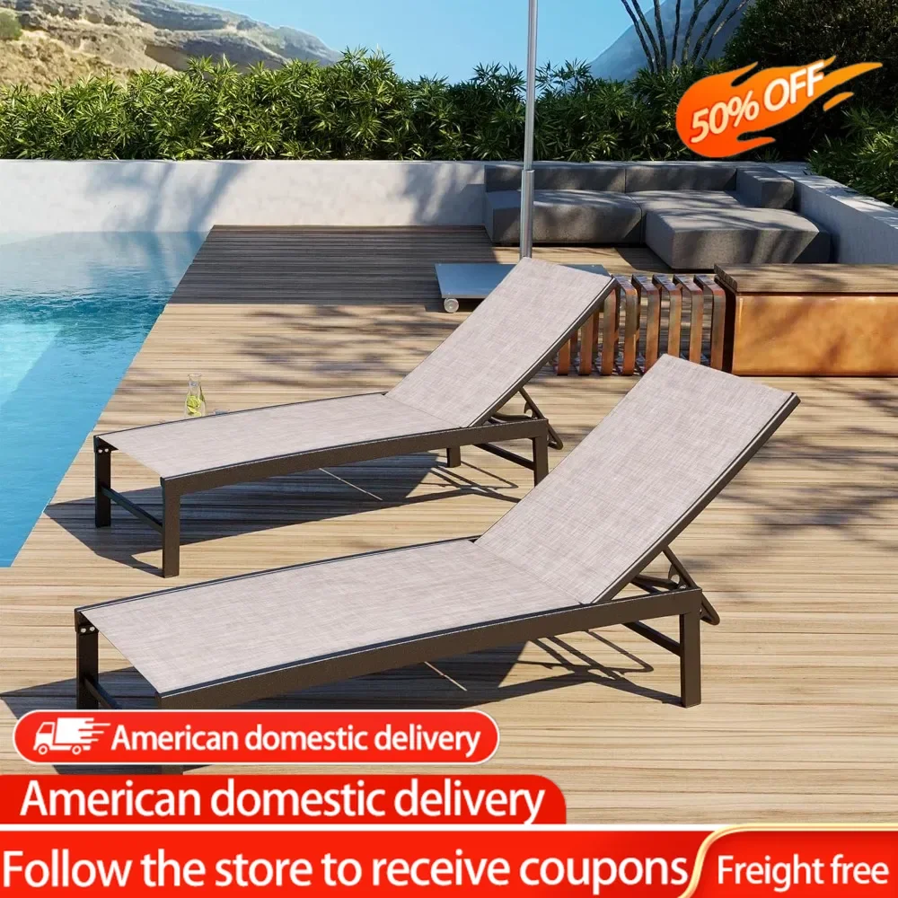 

Set of 4 Outdoor Recliner Lounge Chair Sun Loungers Chaise Lounge Sofa Balcony Pool Reclining Armchairs Deck-chair Living Room