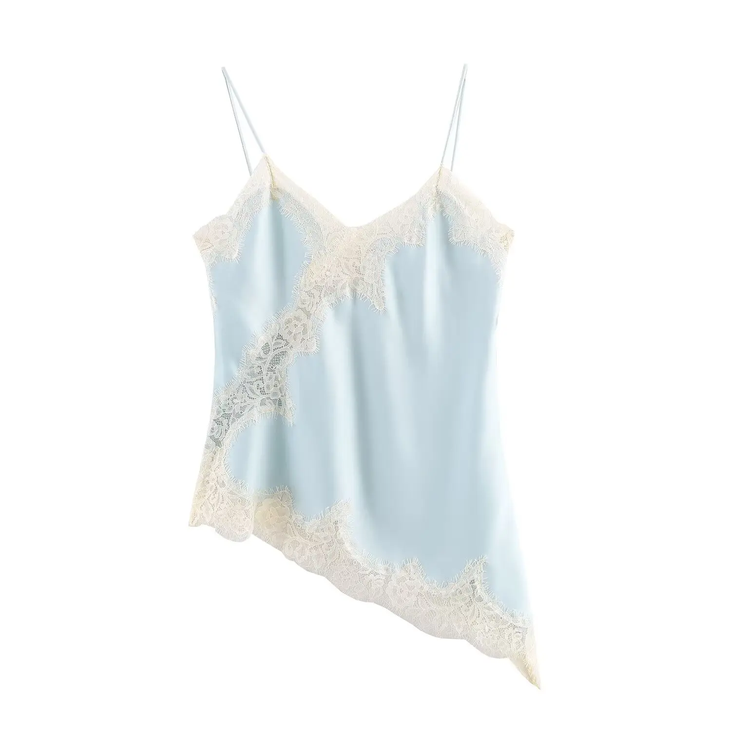 Women's Casual Fashion Style Top Lace Trimmed For Woman Backless Deep V Suspenders Sleeveless Solid Color Vest Charming QAFL