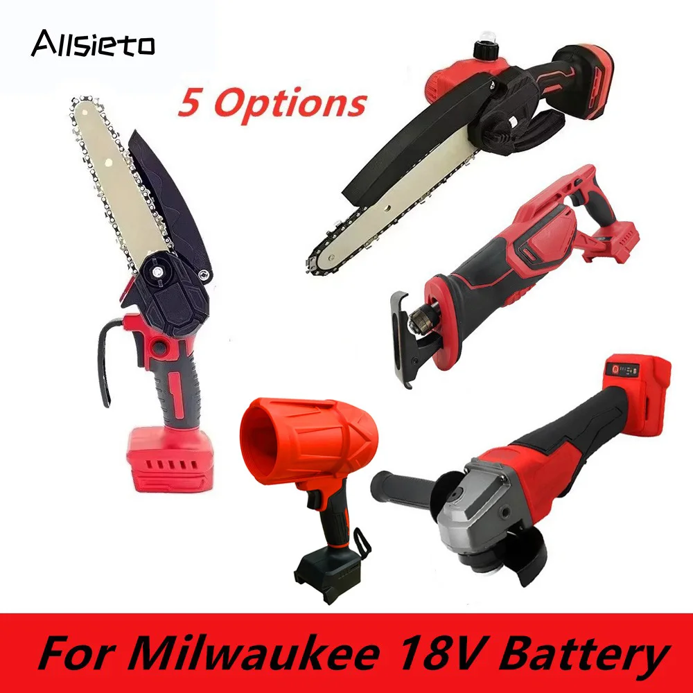 For Milwaukee 18V Battery 6 Inch Mini Chainsaw Cordless Reciprocating Saw Air Blower Turbo Fan 125mm Angle Grinder Power Tools