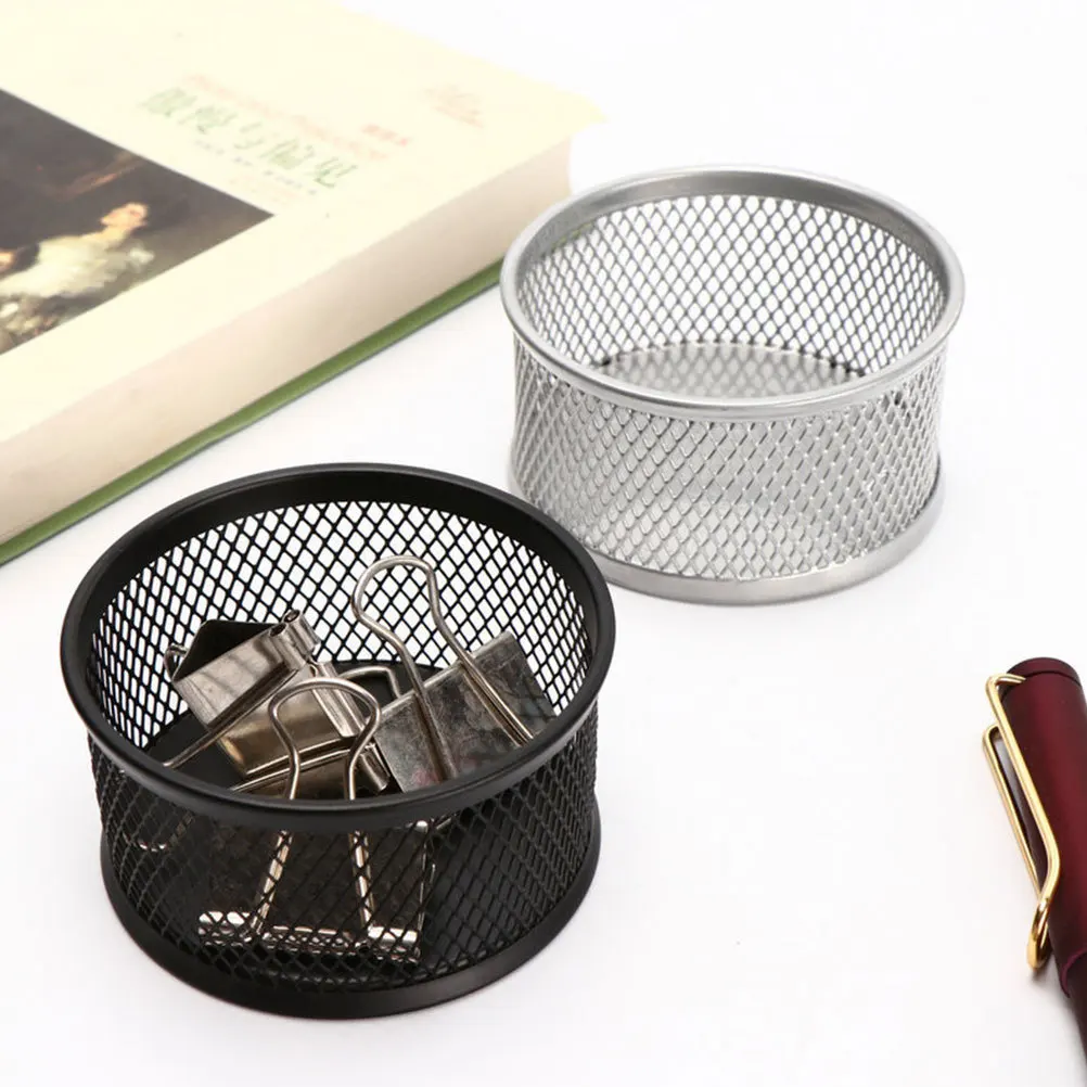 4pcs Mesh Paper Clip Dispenser Desktop Organizer For Office School Supplies Storage Container Multi-Functional Holder