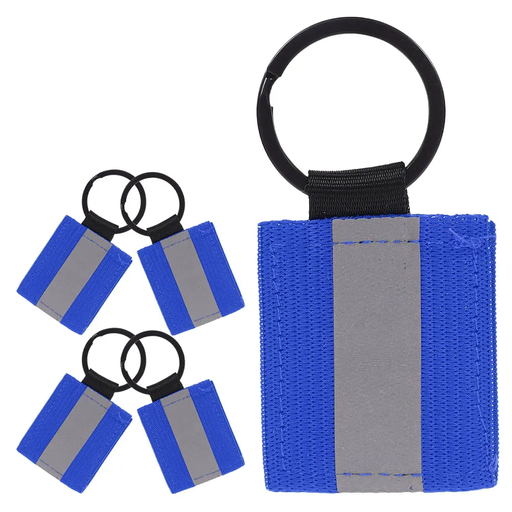 

5pcs Reflective Keychain Tags Double Sided Pulls Bright Fluorescent Pendants Backpack Luggage Camping Hiking Gear High