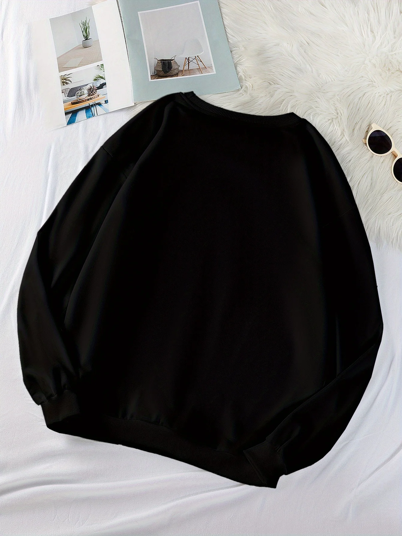 [가을과 겨울 할로윈 호박 박쥐 흑백 프린트 여성 데일리 캐주얼 패션 얇은 크루넥 후드티