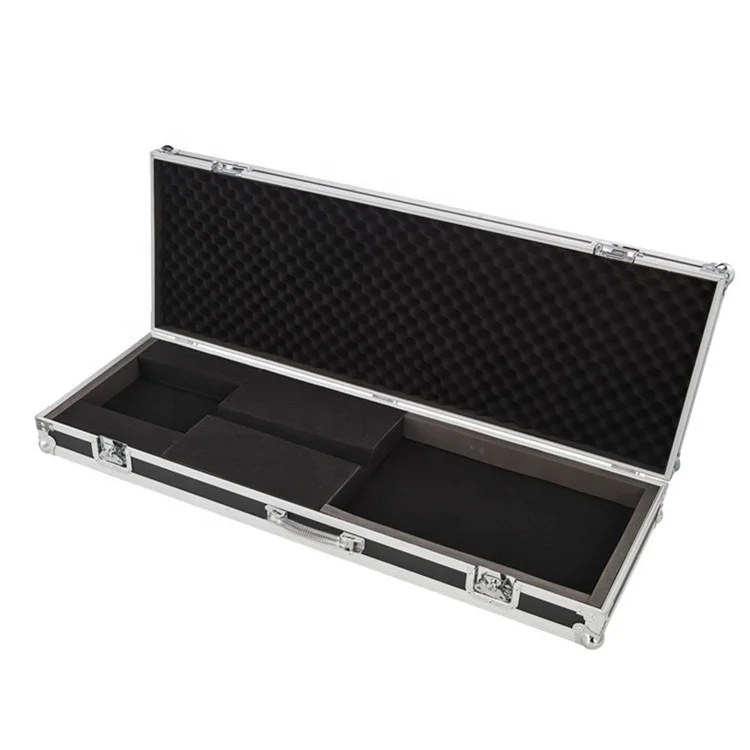 Caja de vuelo rígida de aluminio y madera en forma rectangular para guitarra eléctrica Gibson