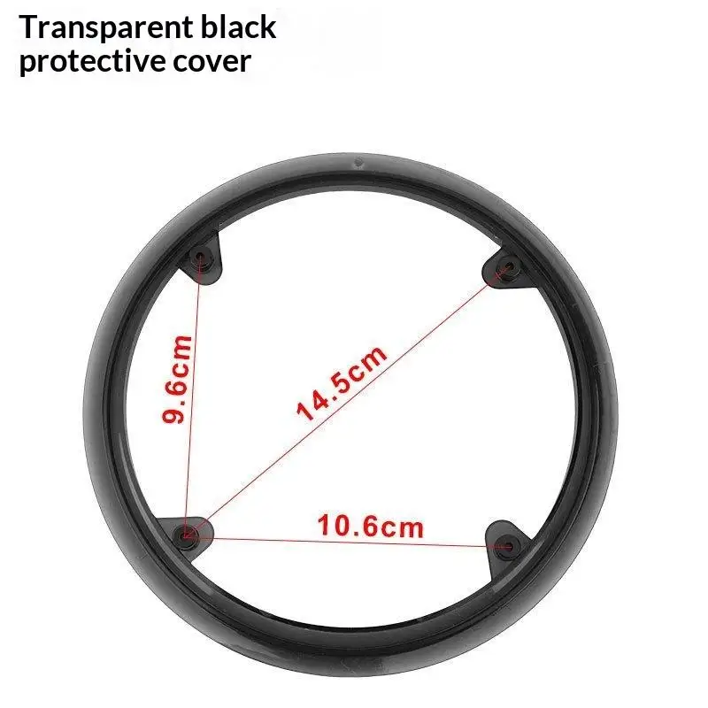 Fahrradkettenabdeckung, Schutzabdeckung, Kettenschutz, 42T-Kurbelgarnitur-Schutz, 4-Loch-Schutz, Schwarz mit transparentem 9,6x10,6cm – Detail 1