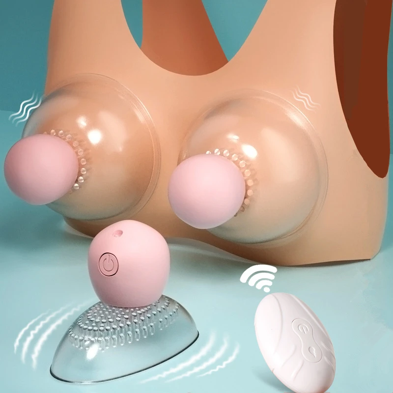 Wireless Breast​ Massager Nipple Stimulation Vacuum Sucker Pussy Clitoris Tongue Licking Masturbator Vibrator Sex Toys for Women