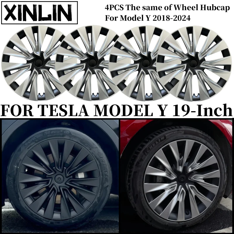 4PCS 휠 Hubcaps 19 인치 커버 성능 교체 캡 테슬라 모델 Y 2018-2024 용 전체 림 액세서리