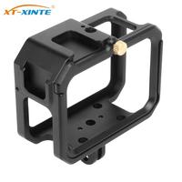 Aluminum Alloy Housing Cage Protective Frame Case with Cold Shoe Mount 1/4 Hole for GoPro Hero 13 12 11 Action Camera Cage Rig