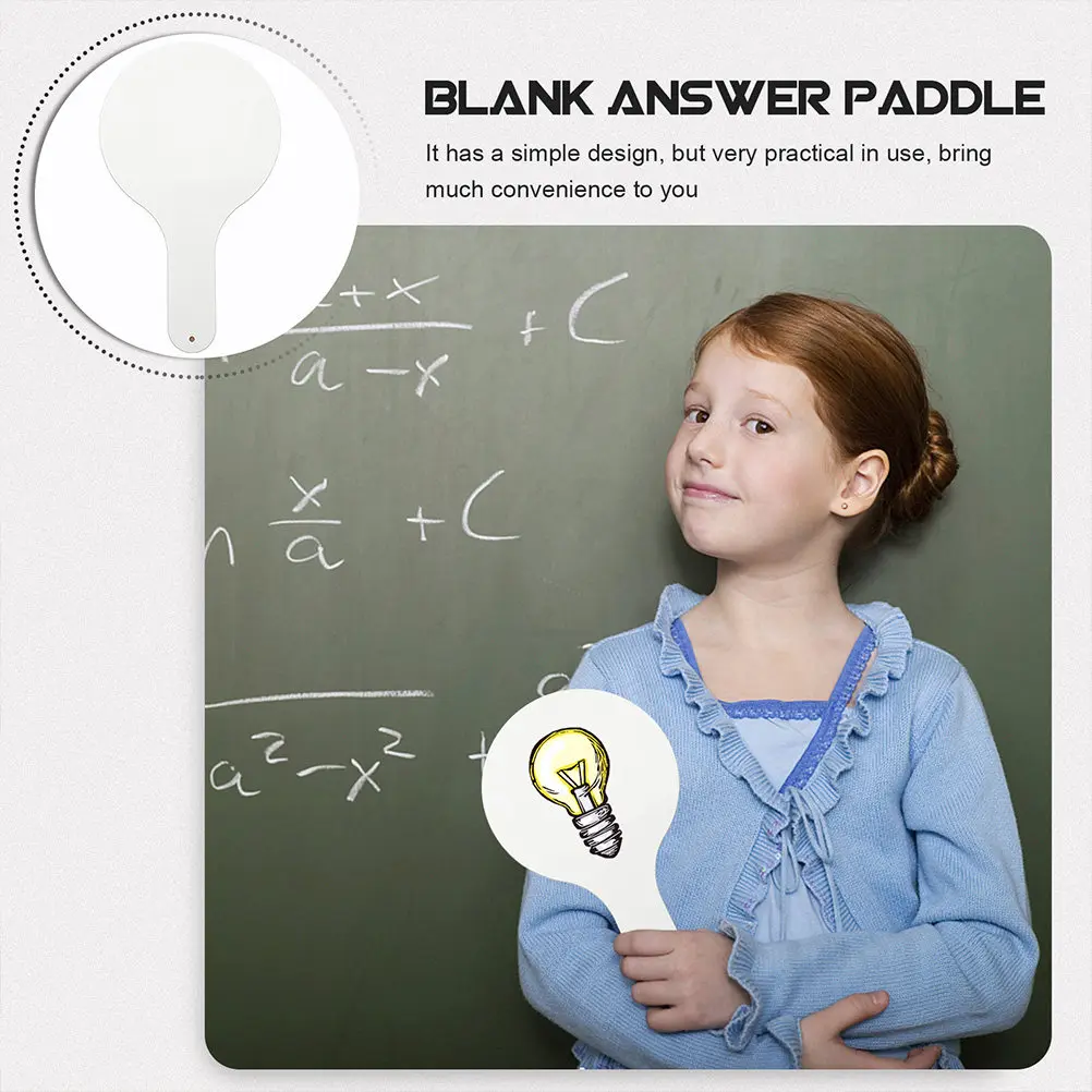 

2Pcs Wooden Handheld Dry Erase Paddle for Students Teachers Classroom Voting Quiet Participation Reusable Answer Board Kids