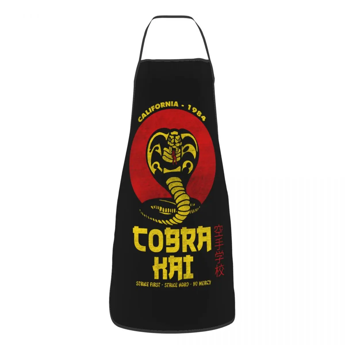 Custom Vintage Cobra Kai Bib Apron Adult Women Men Chef Tablier Cuisine for  Cooking Karate School Tshirt TV Fan Gardening