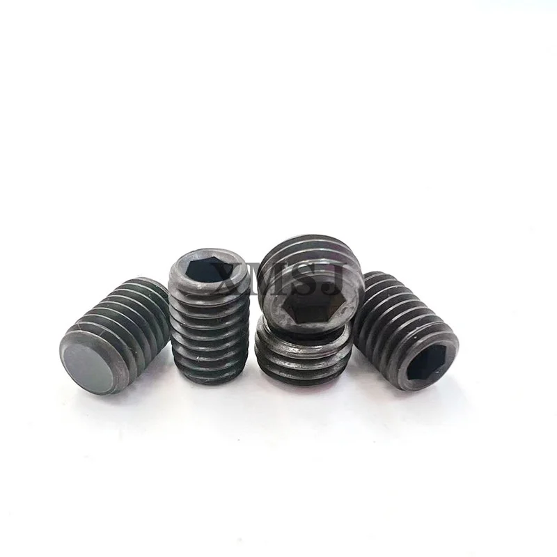 1/50pcs M2.5 M3 M4 M5 M6 M8 M10 M12 M16 Black Grade 12.9 Steel Allen Head Hex Hexagon Socket Flat Point Set Screw End Grub Bolt