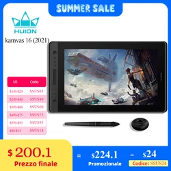 HUION Новое поступление Kamvas 16(2021) графический монитор для рисования безбатарейный цифровой перьевой планшет для Win/MAC и Android 120% s RGB