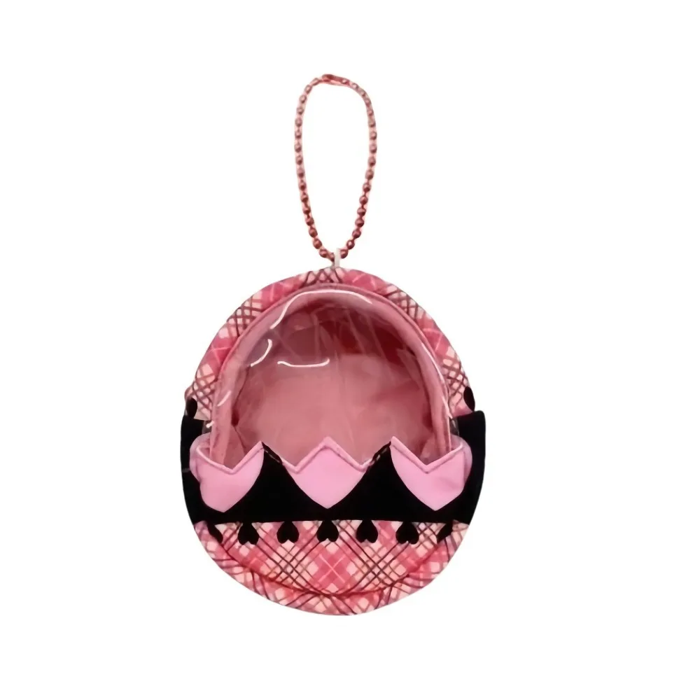 

Cute Small Easter Egg Bag Transparent Egg-Shaped Bag Pendant Plaid Pattern Multipurpose Coin Purse