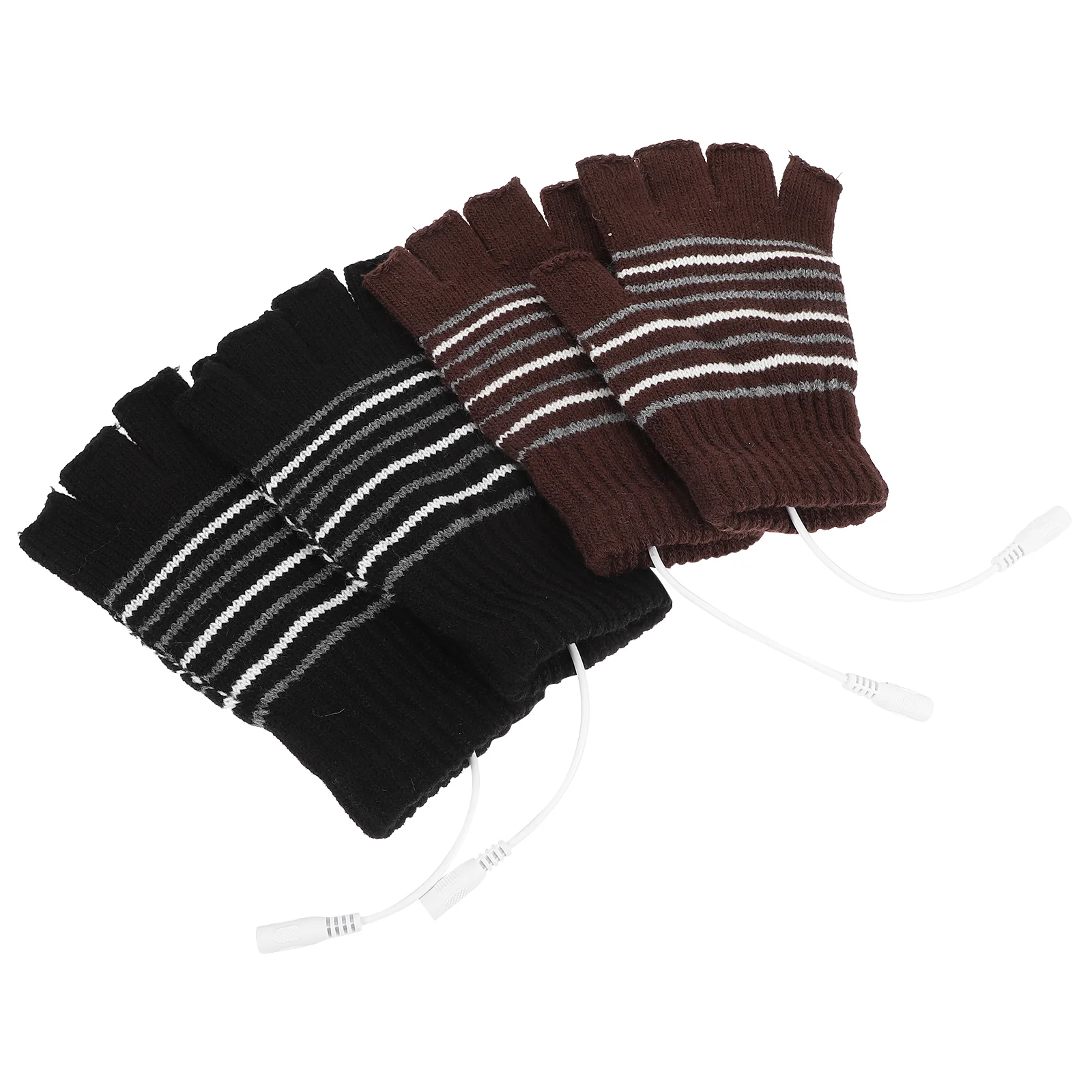 2 Pairs Winter Gloves Heated for Outdoor Activities Universal USB Mittens Mitts Yarn Hands Warmer