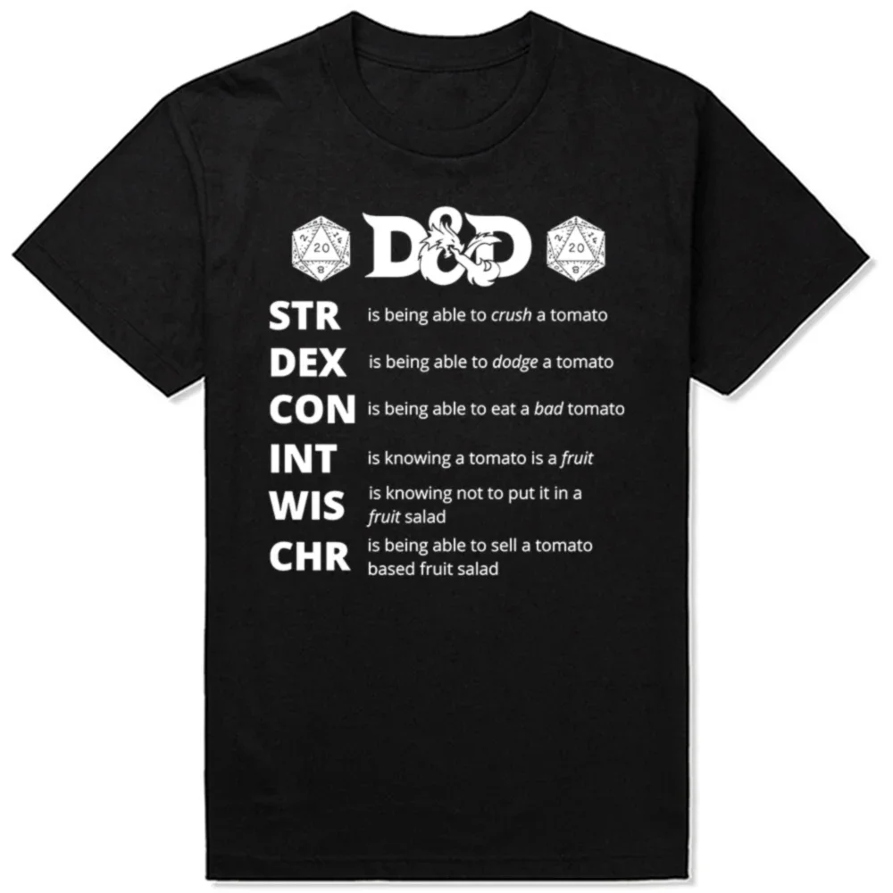 Funny Hip Hop DND Game Streetwear Dungeon Dragon T Shirt Dnd Dragon Dice Rpg T-Shirt Men Clothing Hombre Camiseta Tops Tees