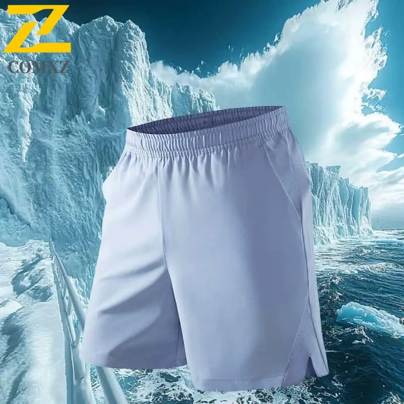 

Мужские повседневные брюки из ледяного шелка, летние ультралегкие дышащие быстросохнущие шорты для спортзала и фитнеса с эластичной резинкой на талии, шорты для полевых тренировок