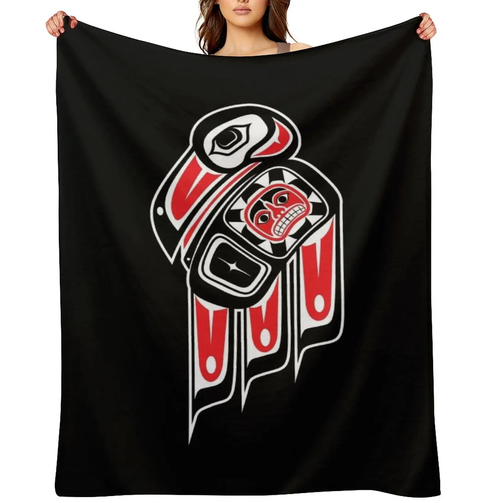 

Haida Raven Throw Blanket Hairy Camping christmas decoration for sofa Blankets