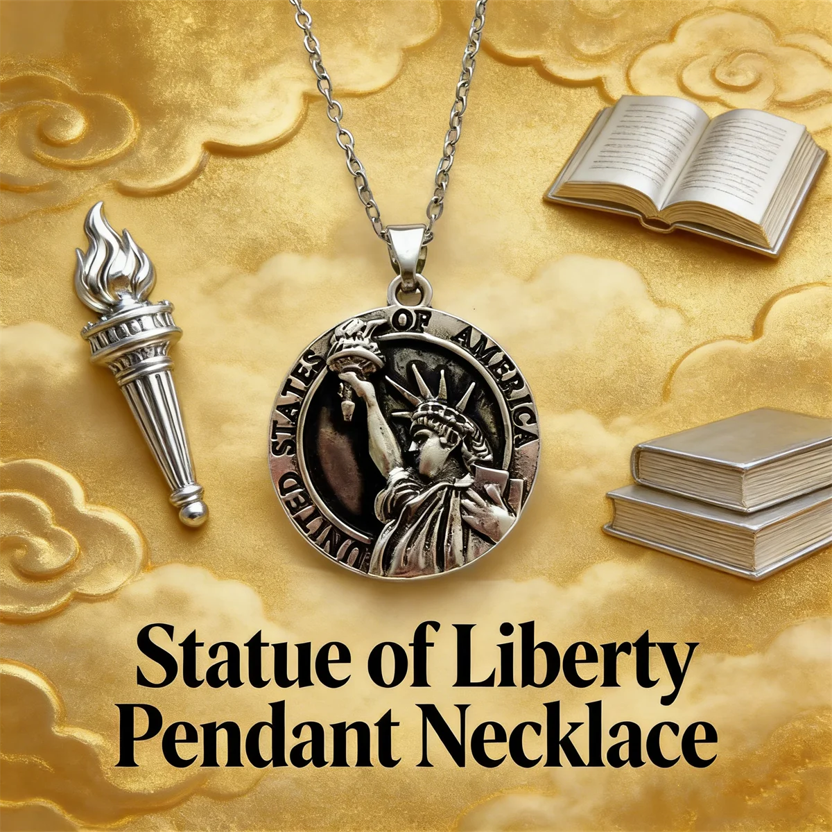 

Винтажное изысканное ожерелье из сплава в виде Статуи Свободы – стильный и модный ювелирный аксессуар для повседневной носки, сувенир для путешествий, вечеринок и дней рождения