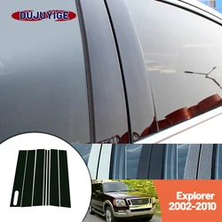 Bright black carbon fiber door and window B C Pillar sticker suitable For Ford Explorer 2002-2010 2003 2004 2005 2006 2007 2008