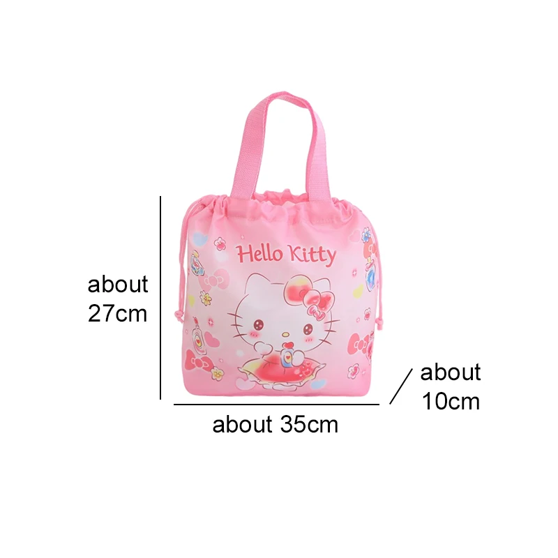 Anime Sanrio Cinnamoroll Kuromi Melody KT Drawstring drawstring Handbag Crossbody Backpack Cute Storage bag Cartoon Lunch Bag