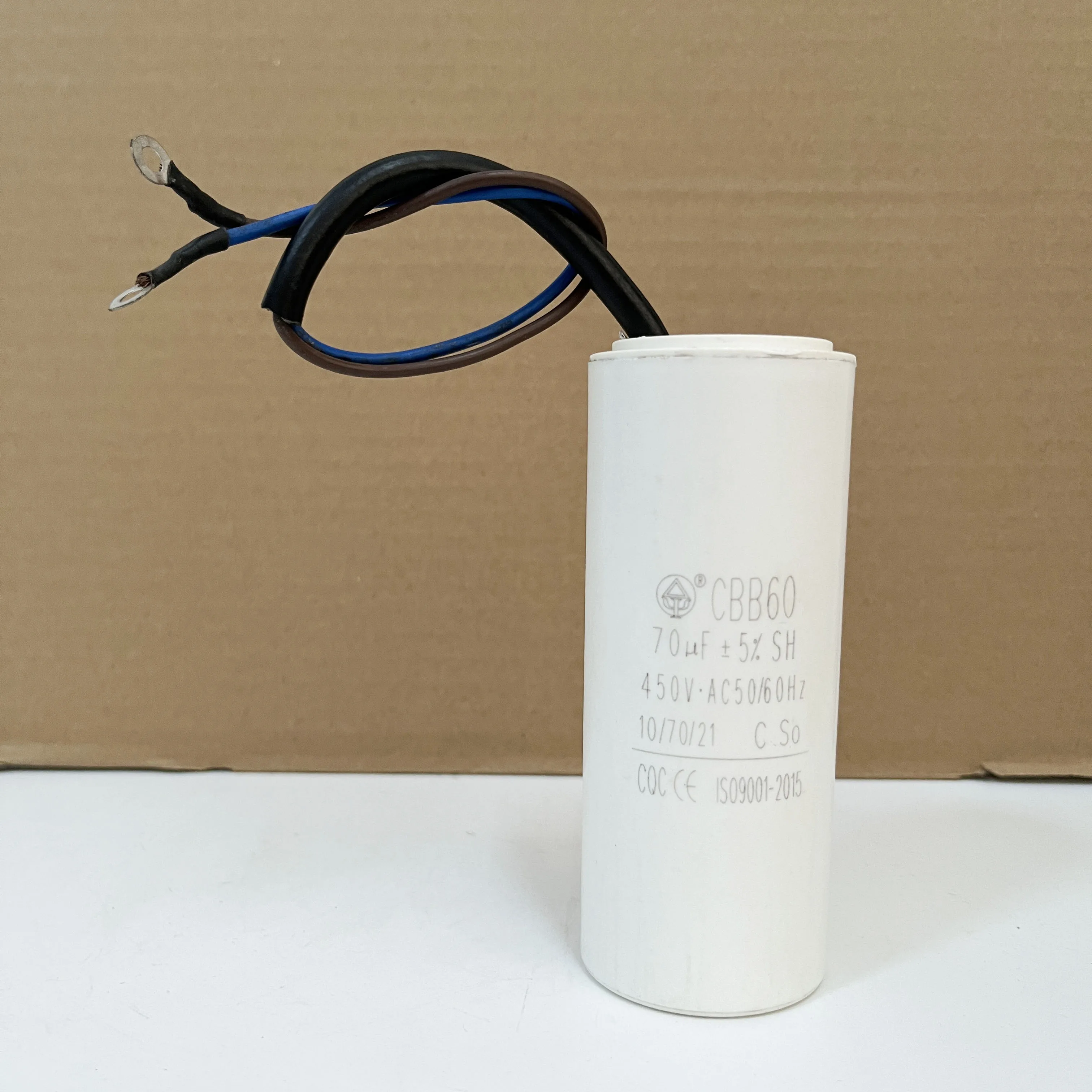 CBB60 70uf 450V AC50/60Hz -25/70/21 two wires pallial line cylindrical capacitor.