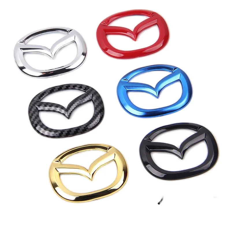 1 Uds ABS volante de coche emblema central insignia pegatina decoración accesorios de automóvil para Mazda 3 Axela Atenza CX4 CX5 estilo de coche