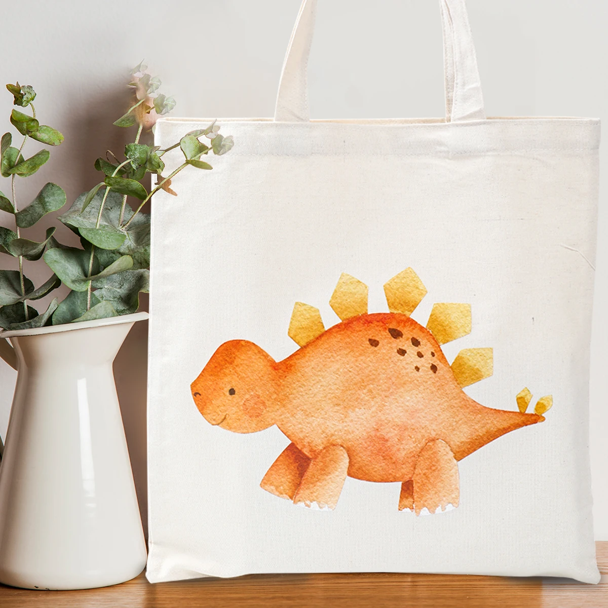 Dinosaur Cartoon Canvas Handbag Gift Bags Jungle Birthday Party Supplies Dinosaur Birthday Decoration Gift Kids Baby Shower Boy