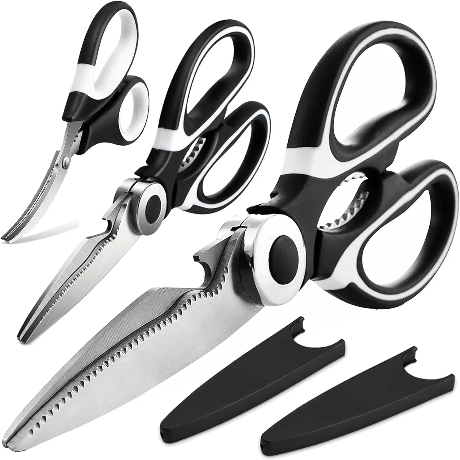 

Stainless Steel Multipurpose Kitchen Shears For Cutting Meat, Herbs, Vegetables - Durable And Comfortable To Hold