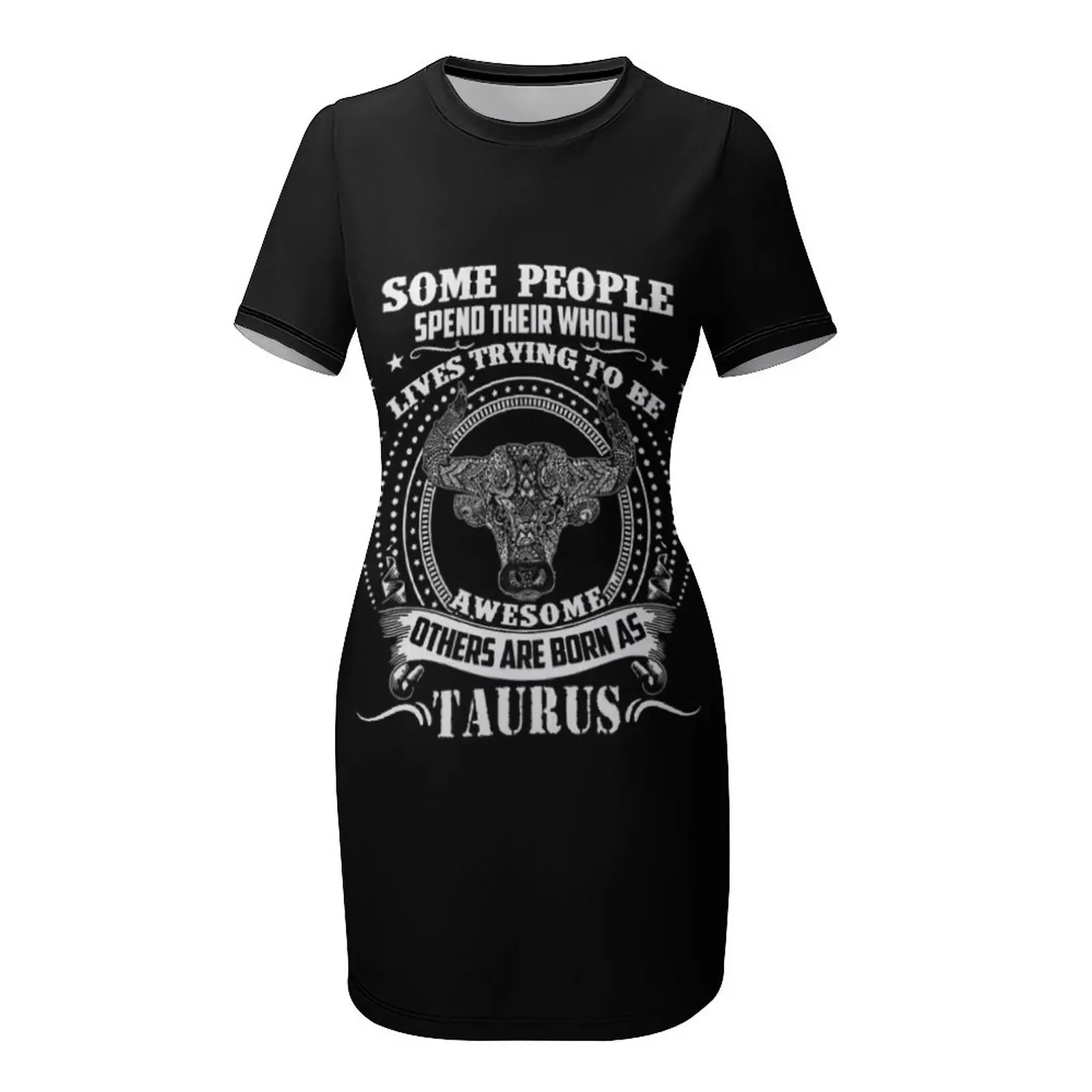 Taurus - Born As Taurus Short-Sleeved Dress womens dress women's clothing korea stylish Long dress woman