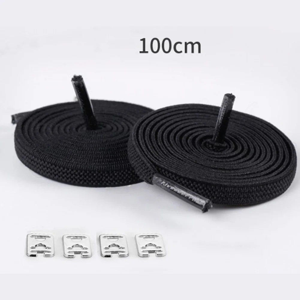 

1pair 100CM No Tie Lazy Elastic Laces Sneakers Children Shoelaces Rubber Bands For Shoes Lace Safe Flat Laces Without Bows Hot