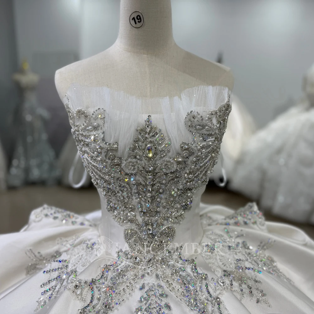 민소매 공주 웨딩 드레스 새틴 볼 가운 신부 드레스 맞춤 제작 웨딩 드레스