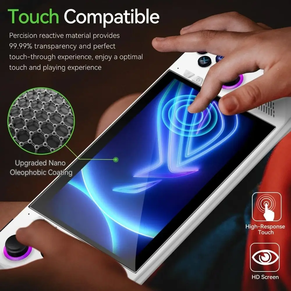 3PCS Accessories Game Console Screen Protector 7 Inch Curved Edge Gaming Handheld Protective Film for ROG Ally X 2024