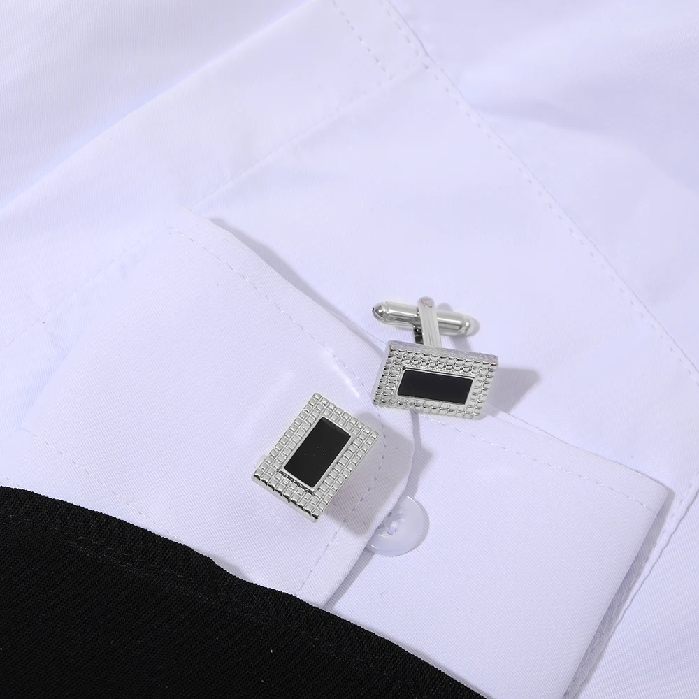 Großhandel Galaxie Herren Manschetten knöpfe quadratische Geometrie Kreuz streifen Kristall Manschette Link für Jungen Hemd Anzug Business Geburtstags geschenk – Detail 12