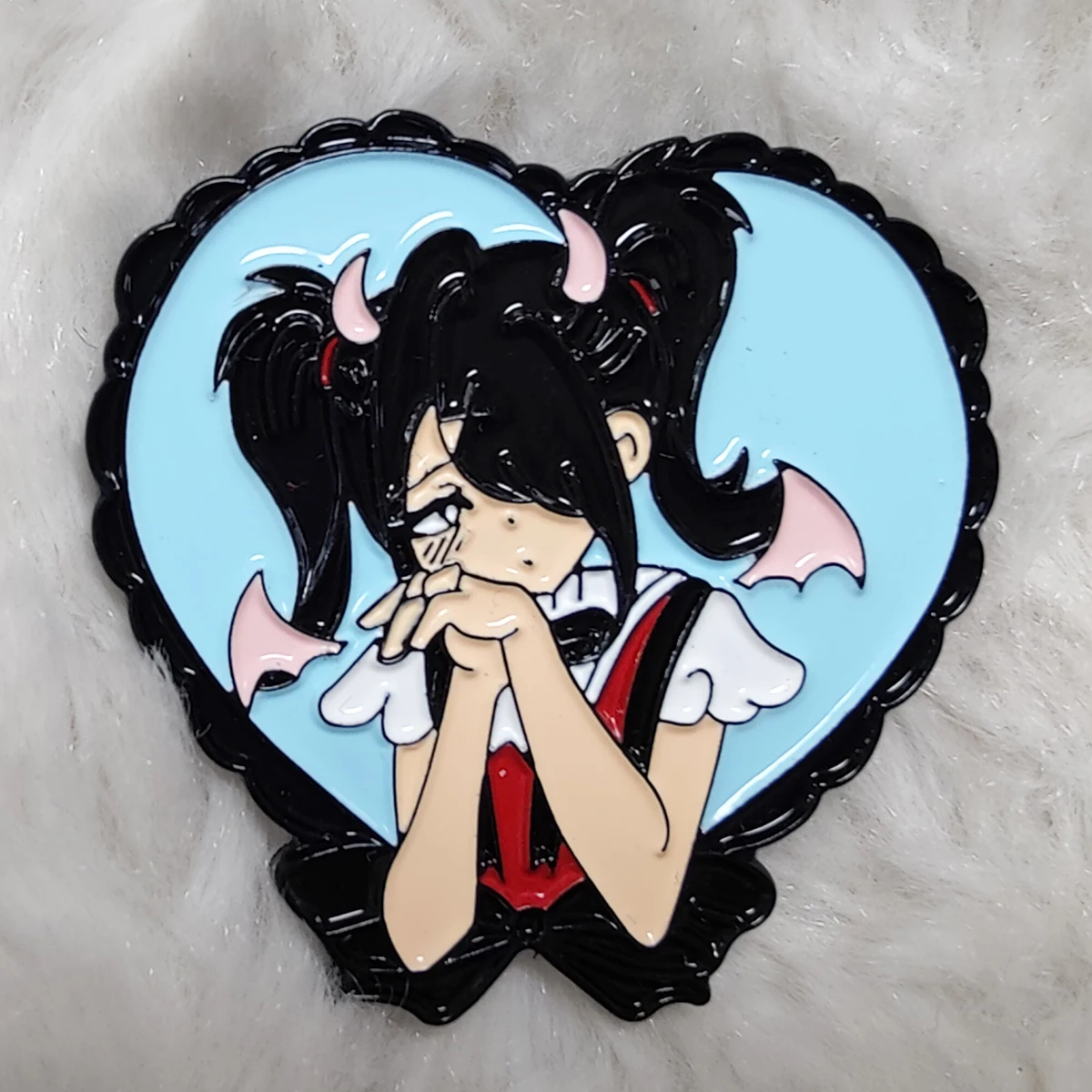 Needy Girl Overdose Game KAngel Ame-chan Anime Brooches Badges Metal Enamel Lapel Pins Brooches Jewelry Accessories