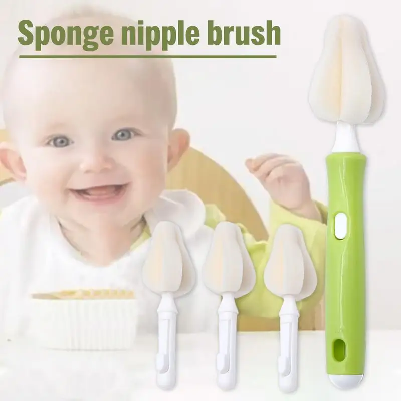 

Baby Nipple Milk Bottle Pacifier Sponge Brushes Cleaner Cleaning Brush for All Wide and Standard Nipples Baby Bottle