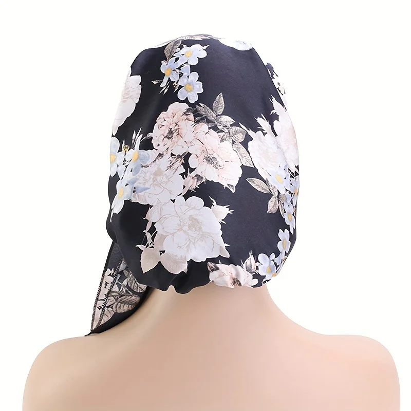 Classic Chain Printed Turban Hats Lightweight Elastic Head Wraps Breathable Chemo Cap Ramadan Headscarf For Women