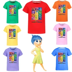 Inside Out 2 Tshirt Kids Short Sleeve T-shirts Toddler Girls Cartoon JOY SADNESS Clothes Baby Boys T-shirt Children Casual Tops