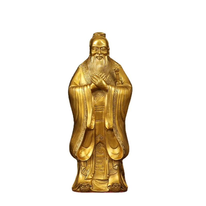 Brass Confucius statue souvenir living room desk home decoration teacher's study Confucius statue sculpture large gift