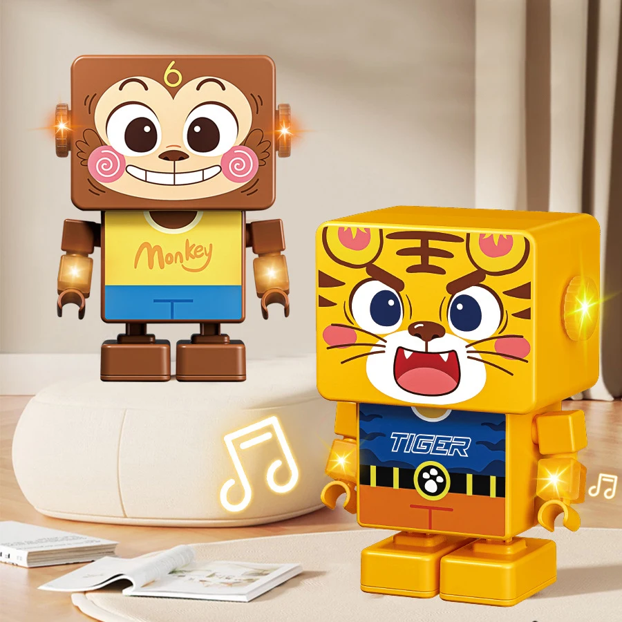 لعبة أطفال إلكترونية للحيوانات الراقصة مع أضواء موسيقية للأطفال، ألغاز تفاعلية ذكية للمشي، لعبة أطفال إبداعية هدية