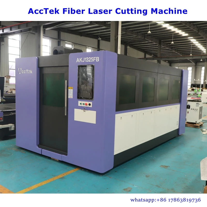 Factory Industrial 4KW Metal Enclosed Fiber Laser Cutting Machine With Auto Exchange Table And Enclosed Cover