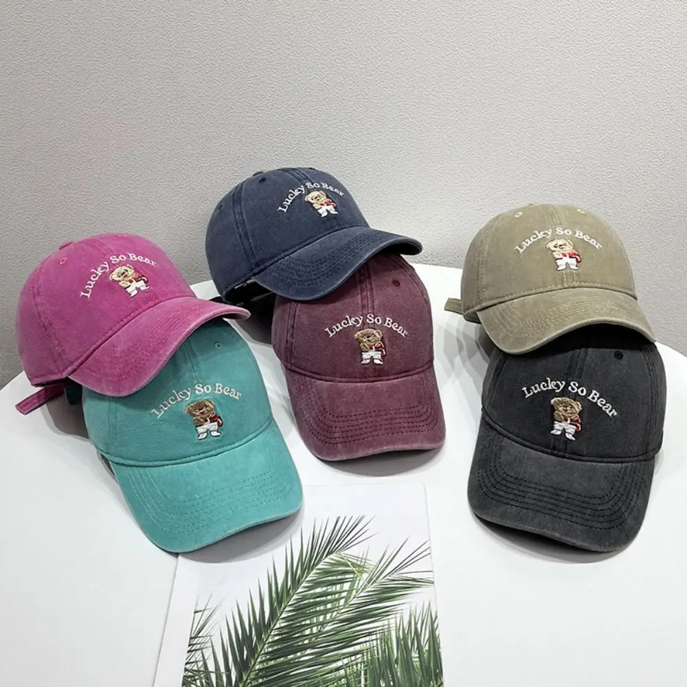 للجنسين الكرتون الدب المطرزة قبعة بيسبول قابل للتعديل تنفس بلغت ذروتها قبعة سائق الشاحنة الرياضة في الهواء الطلق